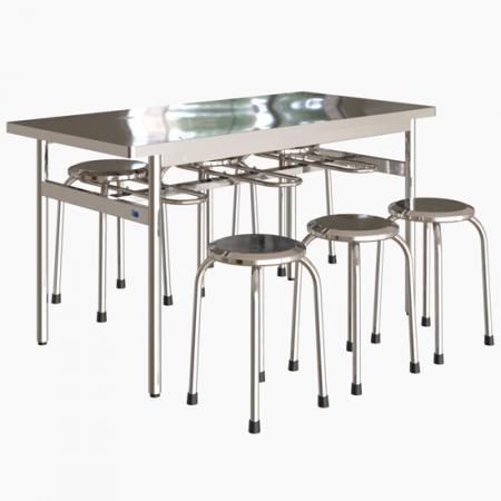 Bàn ăn inox cao cấp 1m6 BA04I16